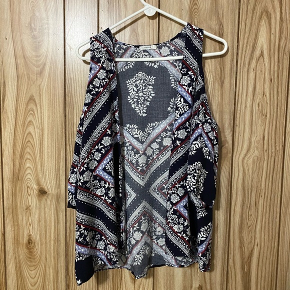 Maurices Sweaters - Maurices black, white, and red shawl